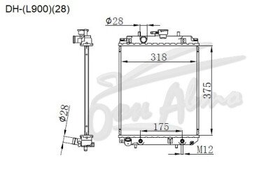 Радиатор DAIHATSU STORIA 1998-2004 (M100S)(28) (K3) 
Бренд: TONGSHI AL16AT