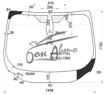 Стекло лобовое FORD ESCAPE 2012-2019 () , место под датчик дождя, молдинг, фурнитура, 
Бренд: FYG