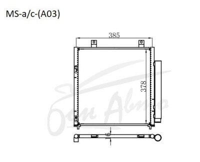 Радиатор кондиционера MITSUBISHI MIRAGE 2012- (A03,A05) 
Бренд: TONGSHI AL16