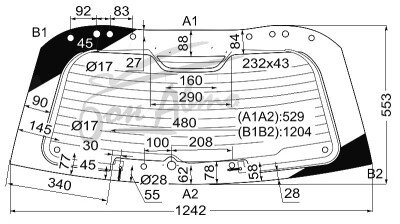 Стекло заднее с обогревом PONTIAC VIBE 2002-2008 (ZZE136) 13 отверстий 
Бренд: BENSON