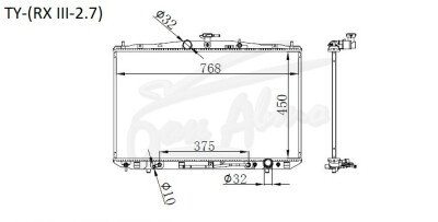 Радиатор LEXUS RX 2008-2015 (AGL10) (1AR) 
Бренд: TONGSHI PL16AT