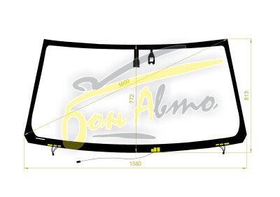 Стекло лобовое LEXUS LX 2007-2021 (J200-LHD-2015) обогрев щеток, место под датчик дождя, 
Бренд: BSG с зеленой полосой