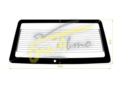 Стекло заднее с обогревом TOYOTA MASTER ACE 1988-1992 (CR20-1434*670) 1 отверстие 
Бренд: FYG