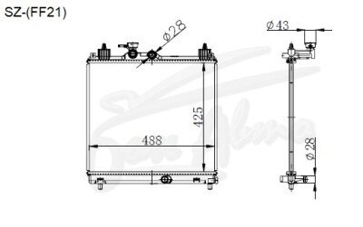 Радиатор SUZUKI IGNIS 2016- (FF21) (K12C) 
Бренд: TONGSHI PL16MT