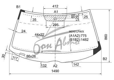 Стекло лобовое MERCEDES E-CLASS 1995-2002 (W210) место под датчик дождя 
Бренд: ZDG с серой полосой