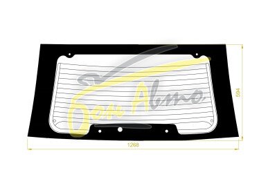 Стекло заднее с обогревом KIA SPORTAGE 2004-2010 (KM) 7 отверстий молдинг, 
Бренд: BENSON Тонированное