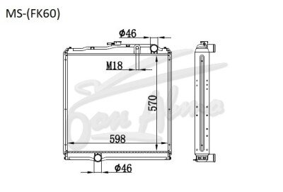 Радиатор MITSUBISHI FUSO FIGHTER 1992- (FK60) (6M,6D,8M,8D) 
Бренд: TONGSHI PL42MT