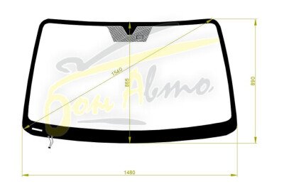 Стекло лобовое KIA SORENTO 2002-2009 (BL-LHD) обогрев щеток, место под датчик дождя, 
Бренд: BENSON с синей полосой