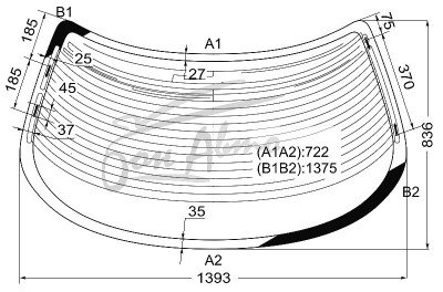 Стекло заднее с обогревом TOYOTA MARK II 1992-1996 (RX90) 
Бренд: BENSON