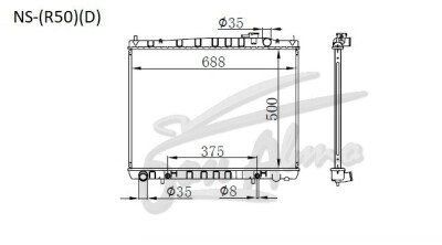Радиатор INFINITI QX4 1995-2004 (R50) (VQ35) 
Бренд: TONGSHI AL36AT