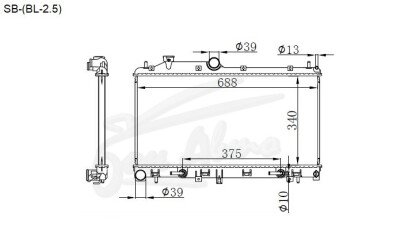 Радиатор SUBARU OUTBACK 2009-2014 (BR) (EJ25) 
Бренд: TONGSHI PL16AT