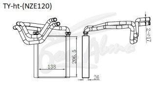 Радиатор отопителя TOYOTA COROLLA FIELDER 2000-2006 (NZE121)
Бренд: TONGSHI AL26