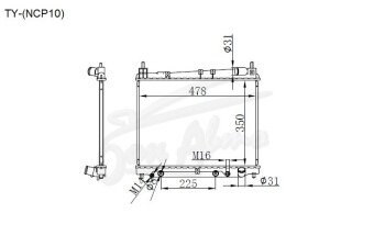 Радиатор TOYOTA BB 2000-2005 (NCP30) (1-2NZ)
Бренд: TONGSHI PL16AT