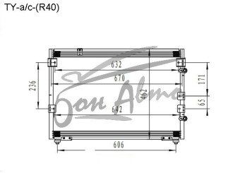 Радиатор кондиционера TOYOTA LITE ACE 1996-2008 (CR40)
Бренд: TONGSHI AL16
