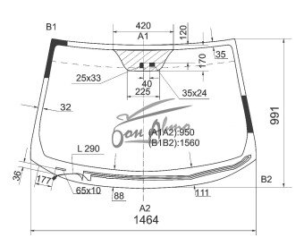 Стекло лобовое HYUNDAI IX 35 2009-2015 (LM-LHD) обогрев щеток, место под датчик дождя, молдинг,
Бренд: BENSON с синей полосой