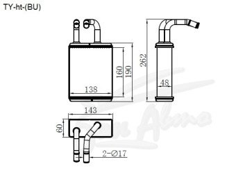Радиатор отопителя TOYOTA DYNA 1984-2000 (BU)
Бренд: TONGSHI AL48