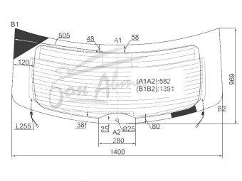 Стекло заднее с обогревом MAZDA CX-9 2006-2016 (TB) 1 отверстие молдинг,
Бренд: BENSON Тонированное